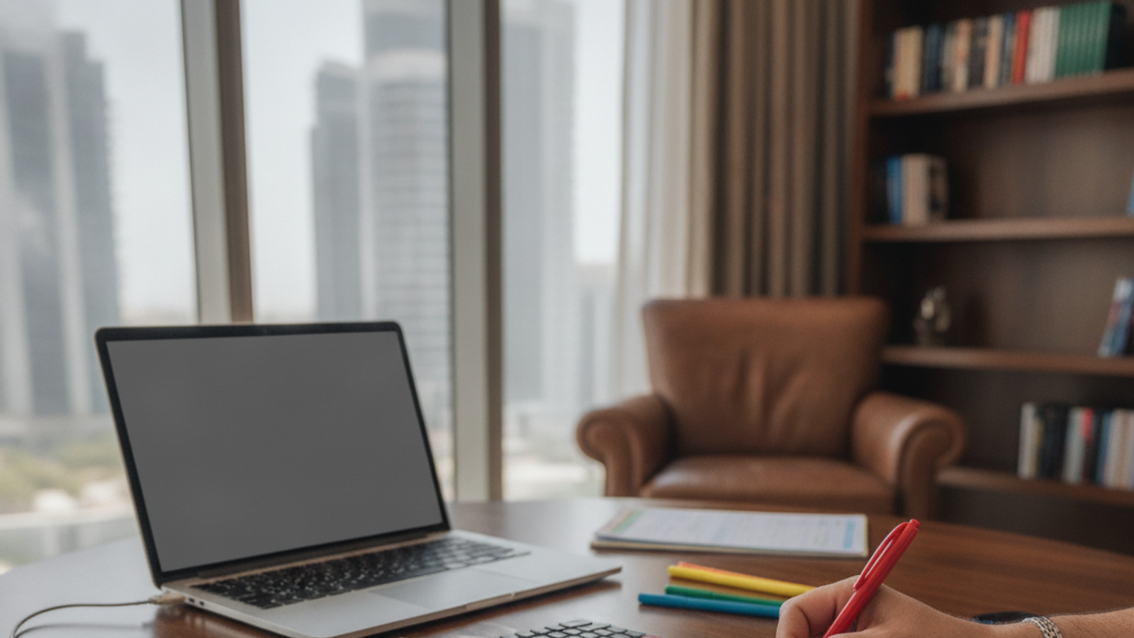 A-Level tutor preparing past-paper revision materials in Dubai