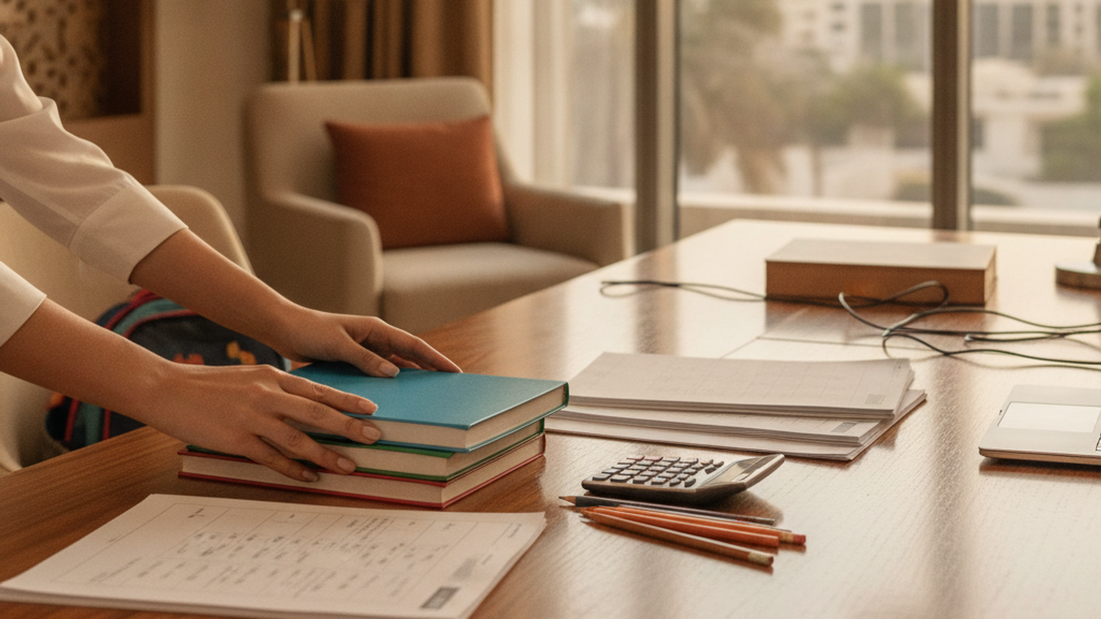 CBSE tutor preparing subject worksheets for a Dubai lesson