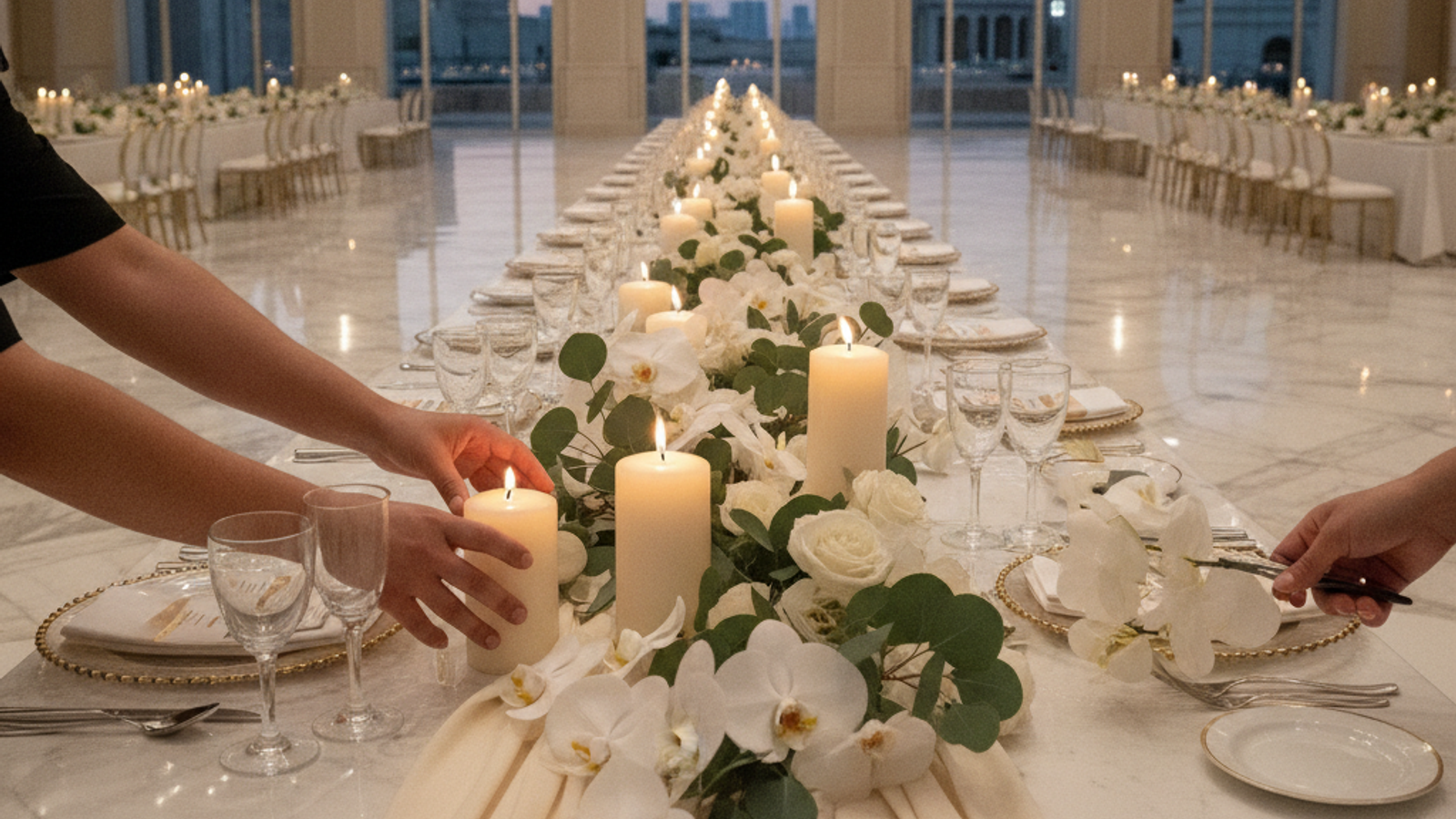 event decorator styling table setup in Dubai venue