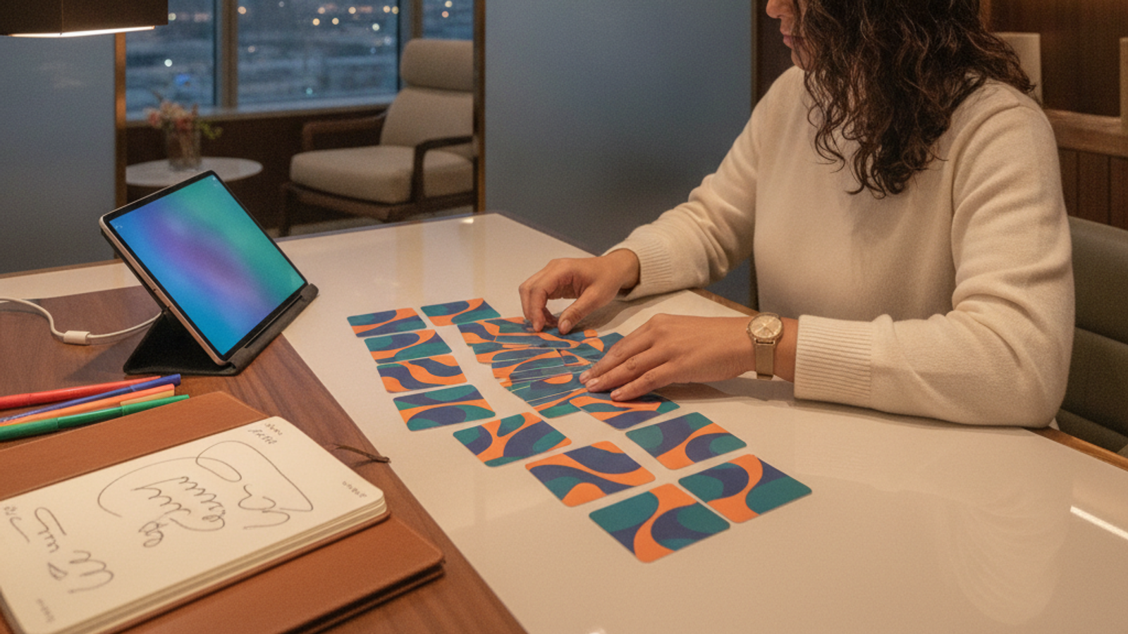 French tutor preparing language exercises for a Dubai lesson