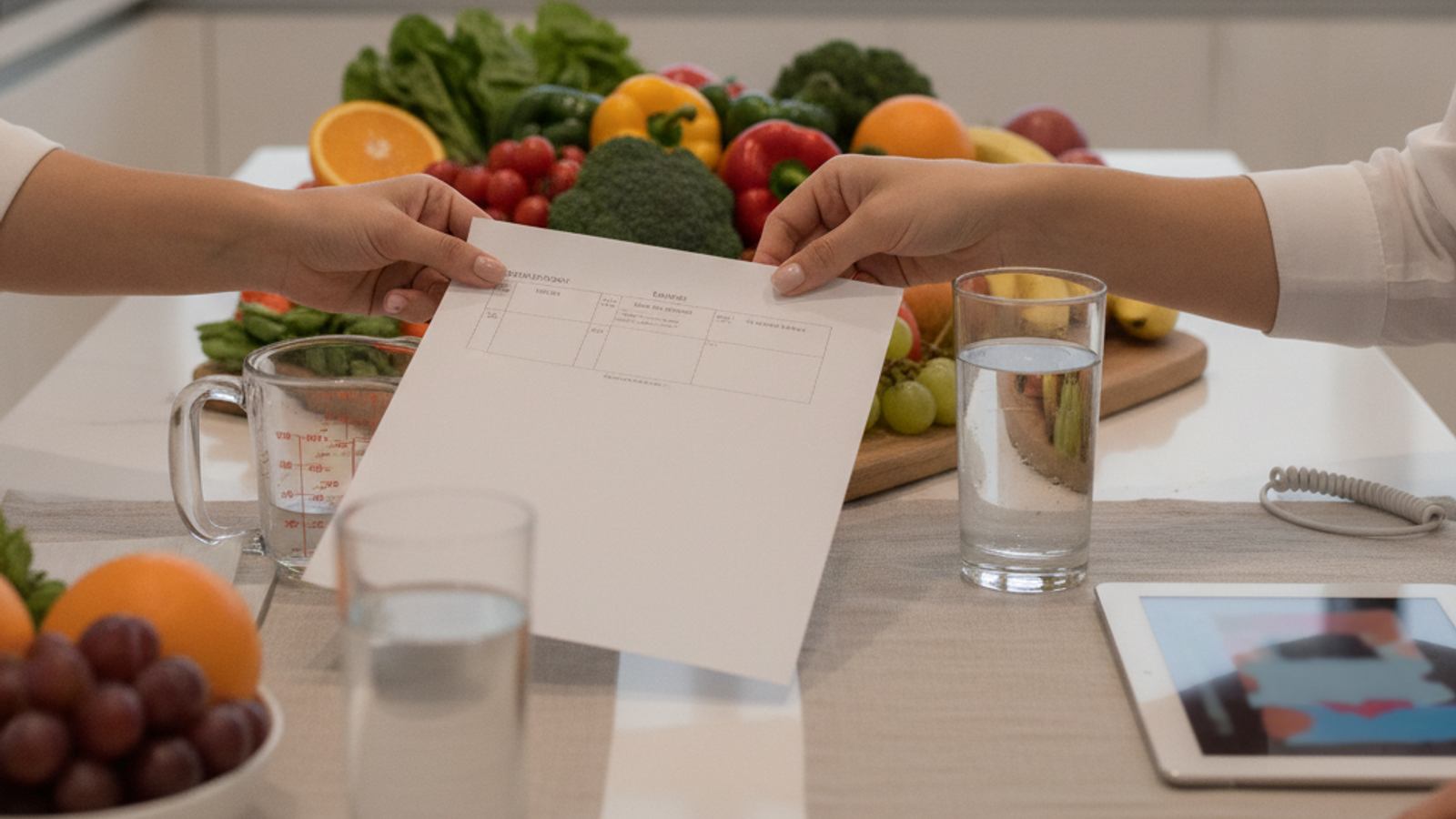 nutrition coach preparing meal planning notes in Dubai