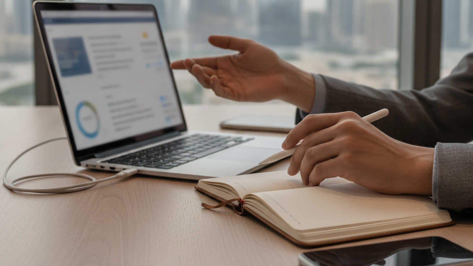 marketing consultant setting up a Google Business Profile for a Dubai company