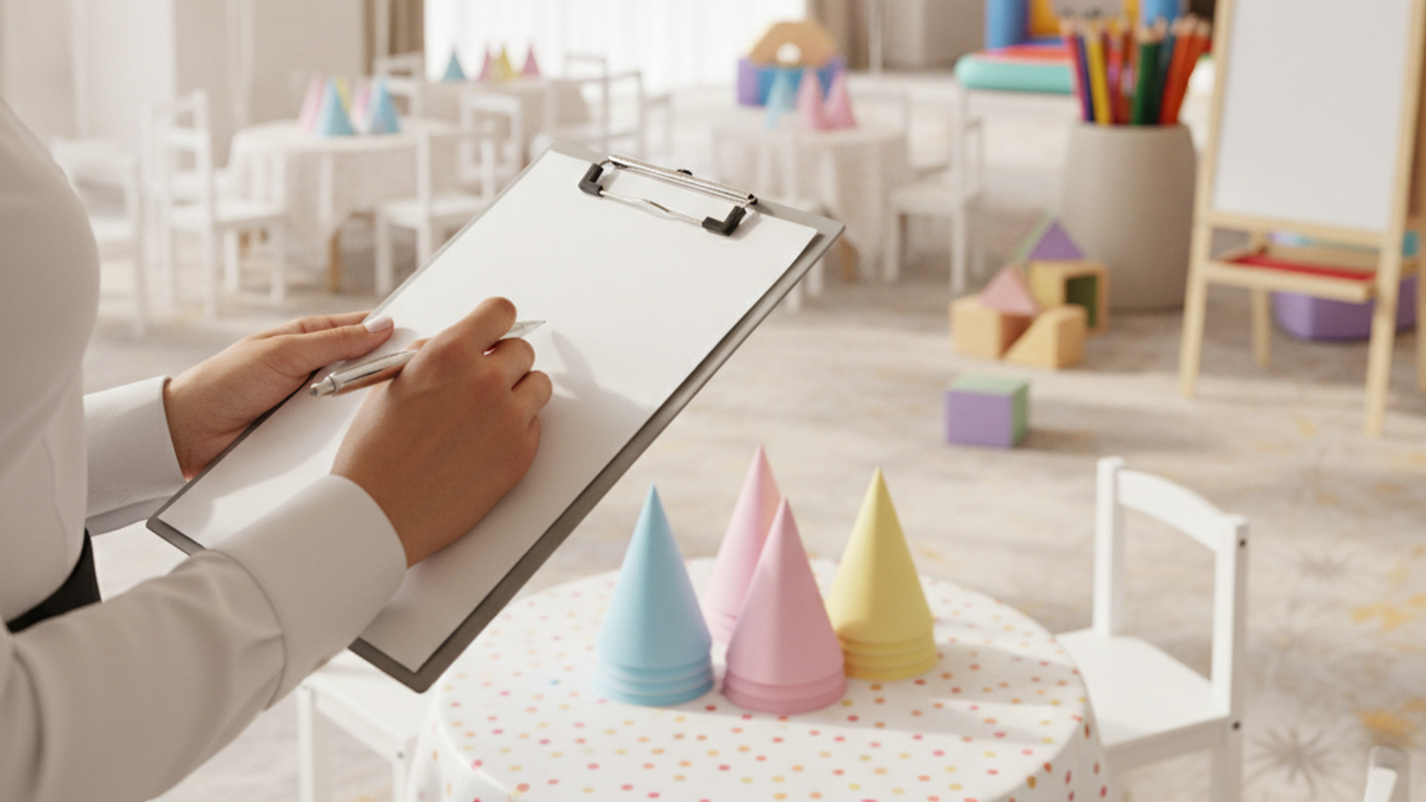 kids party planner checking a decorated Dubai party setup