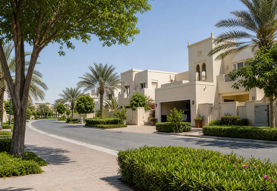 Dubai villa exterior where pest control should check gardens drains garages and entry points