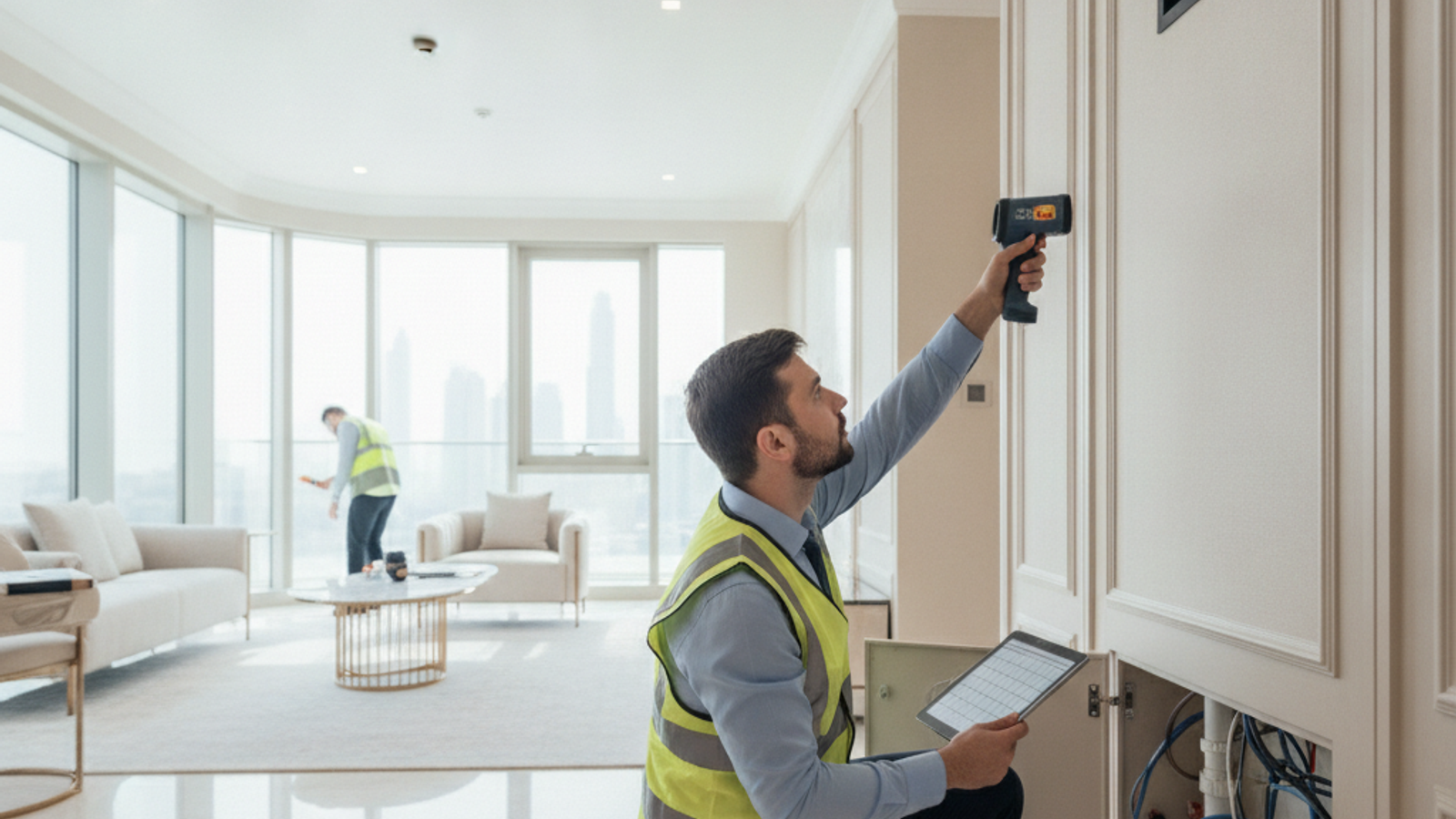 property inspector checking a Dubai home before purchase