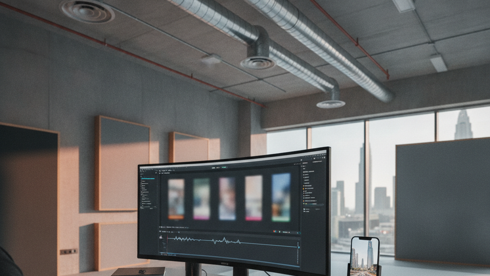 video editor working on short-form social media clips for a Dubai business